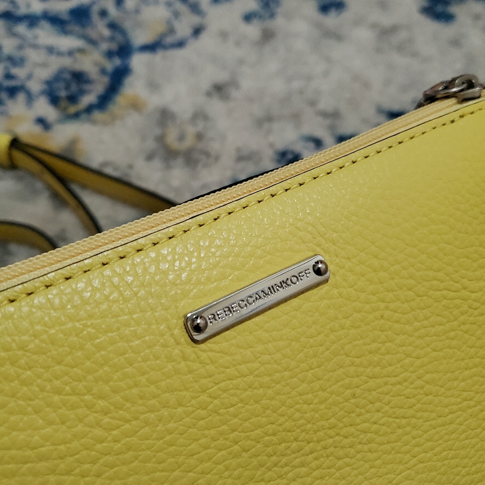 Rebecca Minkoff Mini 5 Zip Crossbody Hangbag Capri Yellow NWT $198 - Picture 11 of 13